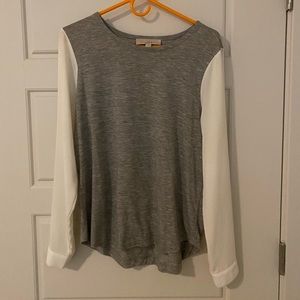 Long Sleeved Mixed Media Top